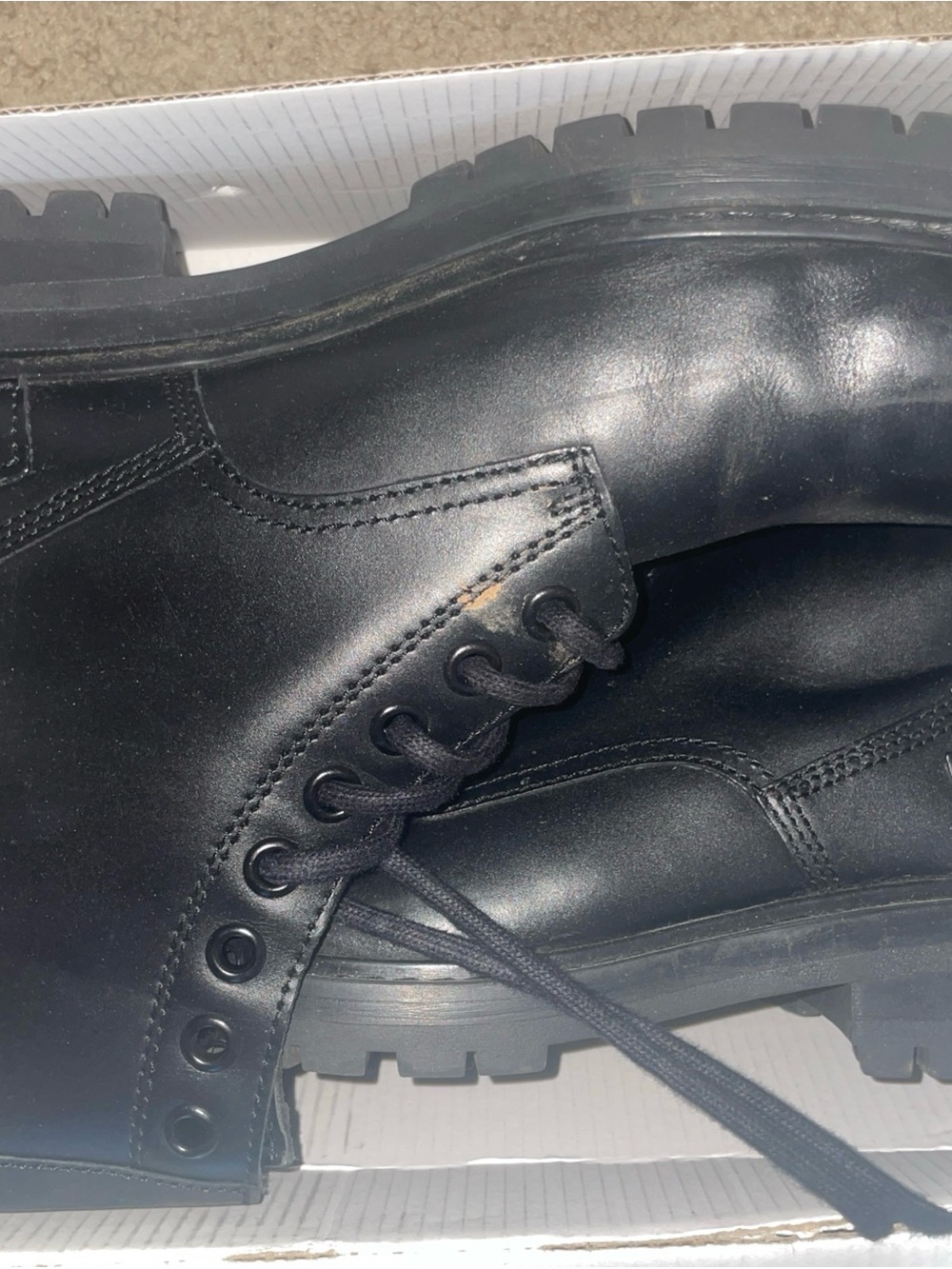 Zara Nathon Boot  Men's Black Leather Lace-Up Boots